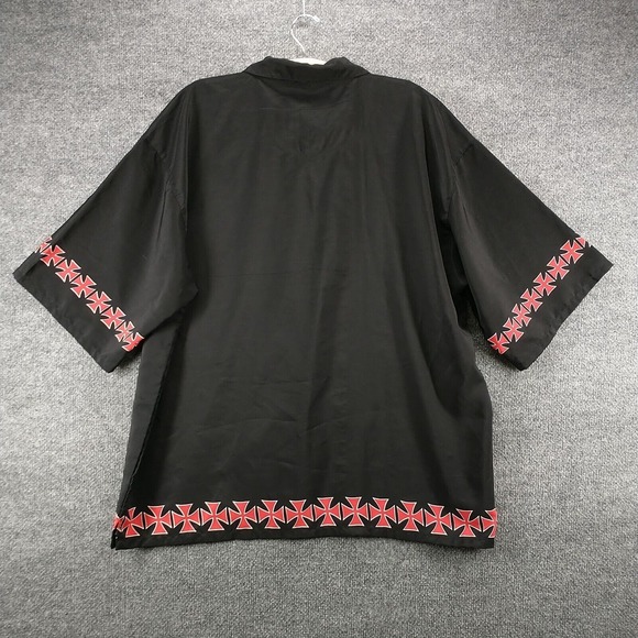 Steve & Barry's Club Shirt Men's Button-Up Shirt Black XXXL 3XL Gothic Cross - Picture 6 of 12